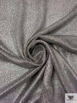 Italian Solid Couture Lamé Silk Blend - Silver / Black 12 Italian Solid Couture Lamé Silk Blend - Silver / Black -Fabrics And Fabrics Store 17781 2