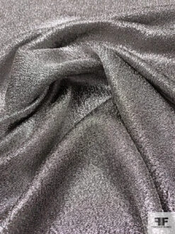 Italian Solid Couture Lamé Silk Blend - Silver / Black 14 Italian Solid Couture Lamé Silk Blend - Silver / Black -Fabrics And Fabrics Store 17781 5