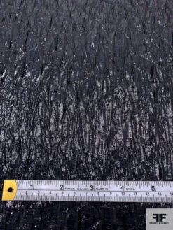 Italian Semi-Sheer Textured Lamé - Black -Fabrics And Fabrics Store 17787 6