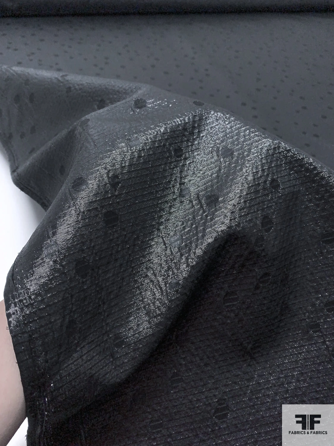 Italian Polka Dot Ottoman Lamé - Black 10 Italian Polka Dot Ottoman Lamé - Black - Image 8