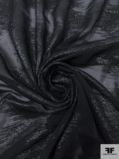 Italian Abstract Metallic Silk Chiffon - Black 12 Italian Abstract Metallic Silk Chiffon - Black -Fabrics And Fabrics Store 17793 1