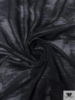 Italian Abstract Metallic Silk Chiffon - Black 13 Italian Abstract Metallic Silk Chiffon - Black -Fabrics And Fabrics Store 17793 2