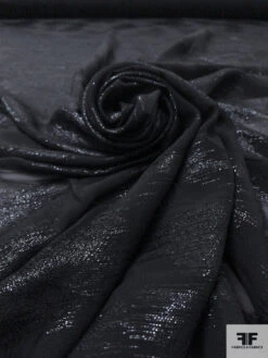 Italian Abstract Metallic Silk Chiffon - Black 14 Italian Abstract Metallic Silk Chiffon - Black -Fabrics And Fabrics Store 17793 3