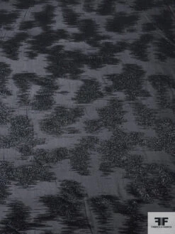 Italian Abstract Metallic Silk Chiffon - Black