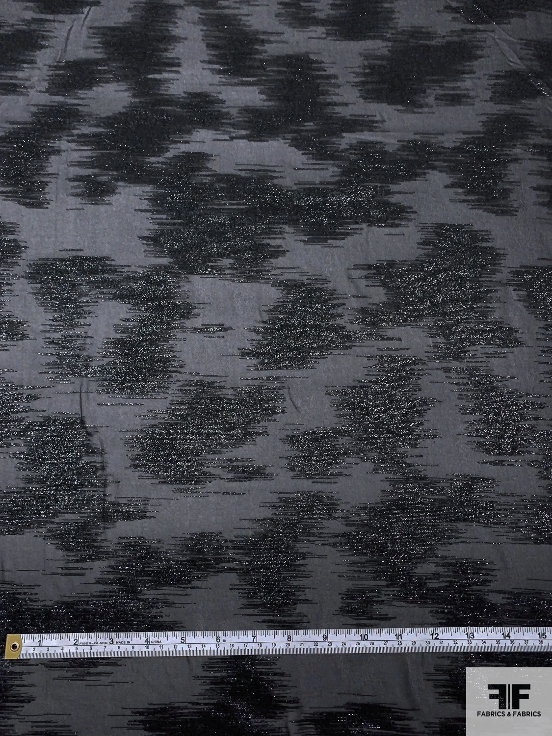 Italian Abstract Metallic Silk Chiffon - Black 8 Italian Abstract Metallic Silk Chiffon - Black - Image 6