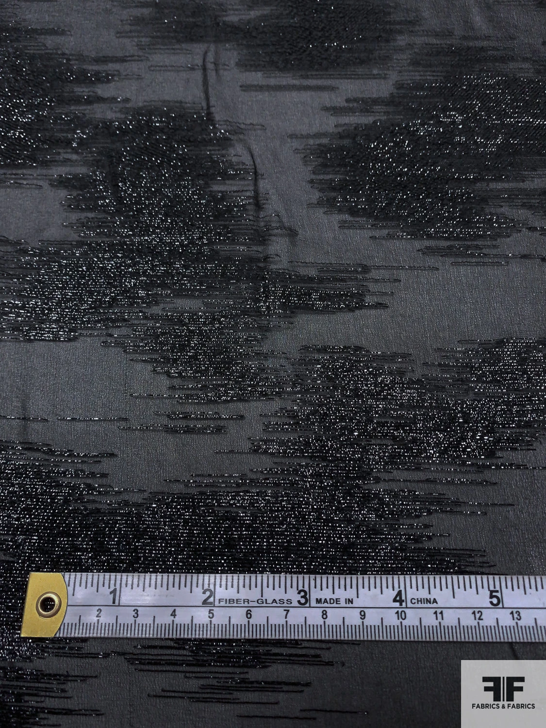 Italian Abstract Metallic Silk Chiffon - Black 9 Italian Abstract Metallic Silk Chiffon - Black - Image 7