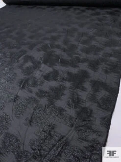 Italian Abstract Metallic Silk Chiffon - Black 17 Italian Abstract Metallic Silk Chiffon - Black -Fabrics And Fabrics Store 17793 7