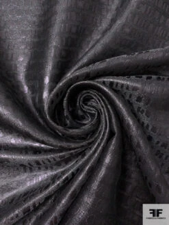 Italian Graphic Pattern Novelty Gazar Lamé - Black