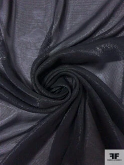 Italian Metallic Pinstriped Chiffon - Black -Fabrics And Fabrics Store 17804 2