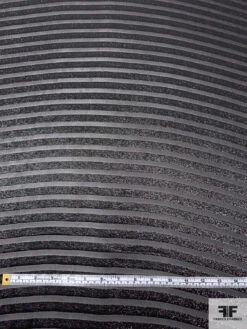Italian Lurex Striped Silk Chiffon - Black -Fabrics And Fabrics Store 17808 5