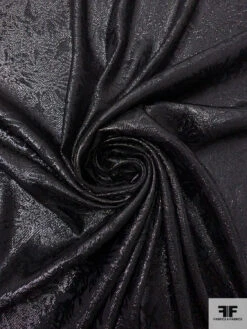 Italian Floral Soft Jacquard Lamé - Black 12 Italian Floral Soft Jacquard Lamé - Black -Fabrics And Fabrics Store 17812 2