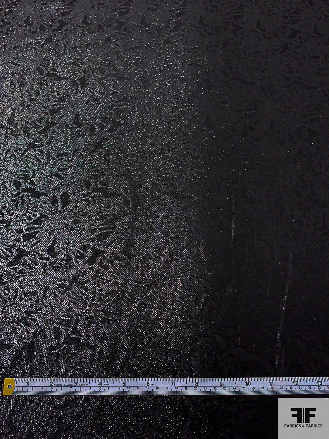 Italian Floral Soft Jacquard Lamé - Black 7 Italian Floral Soft Jacquard Lamé - Black - Image 5
