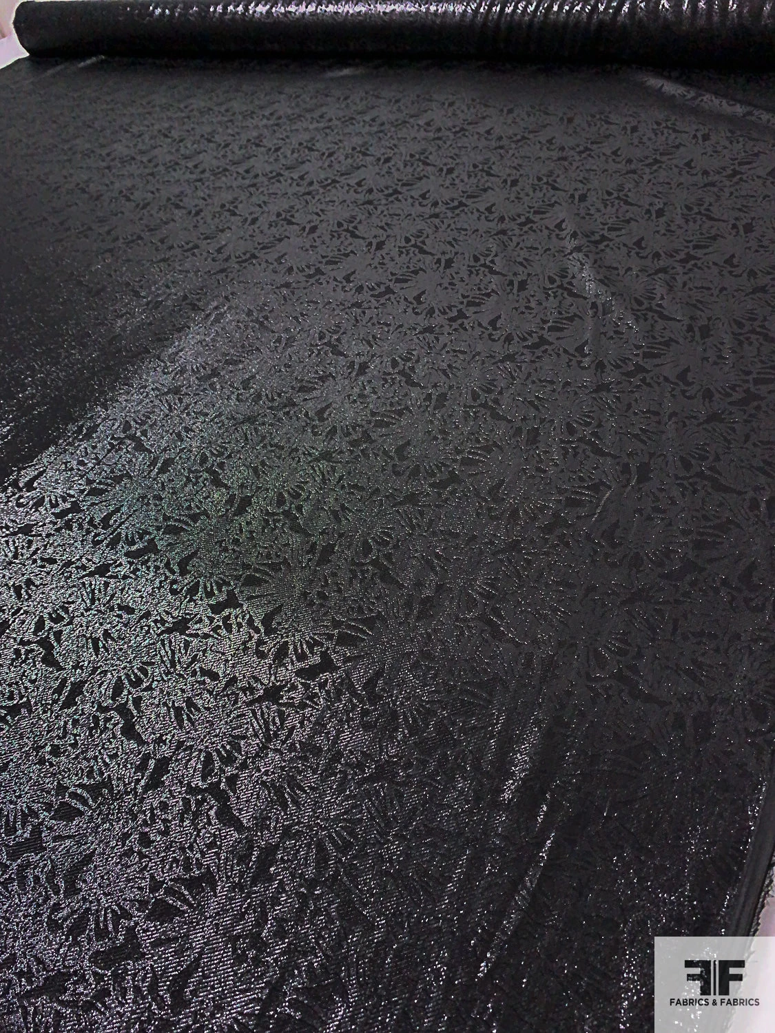 Italian Floral Soft Jacquard Lamé - Black 4 Italian Floral Soft Jacquard Lamé - Black - Image 2