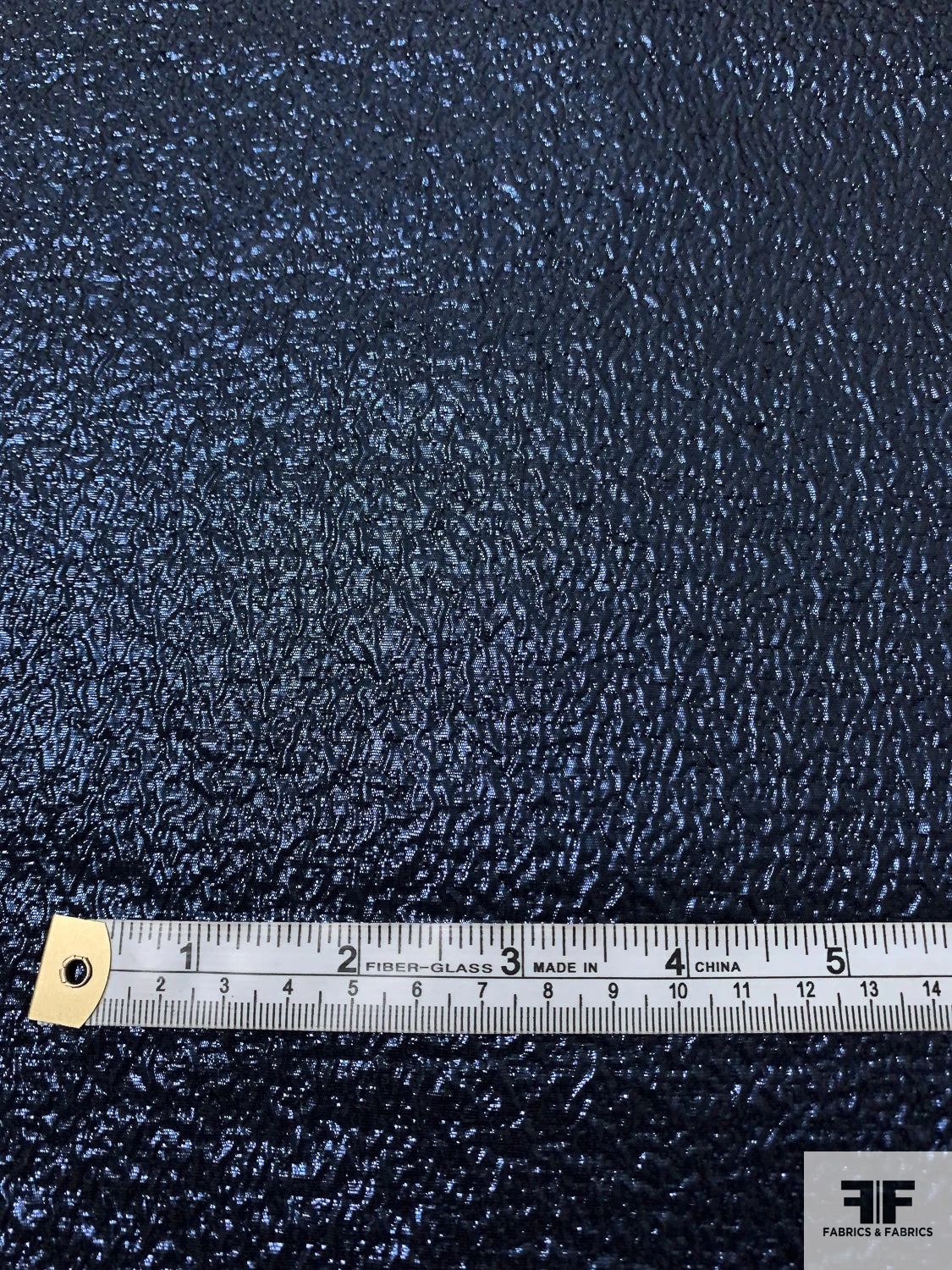 Italian Double Face Lamé Brocade Suiting - Metallic Navy 9 Italian Double Face Lamé Brocade Suiting - Metallic Navy - Image 7