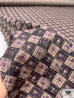 Geometric Sketch Printed Cotton Poplin - Nude / Purple / Eggplant 17 Geometric Sketch Printed Cotton Poplin - Nude / Purple / Eggplant -Fabrics And Fabrics Store 17832 8