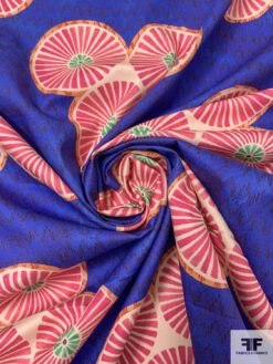 Pinwheel Printed Lightweight Stretch Cotton Twill - Indigo / Berry Pink / Orange / Bright Green 14 Pinwheel Printed Lightweight Stretch Cotton Twill - Indigo / Berry Pink / Orange / Bright Green -Fabrics And Fabrics Store 17839 1