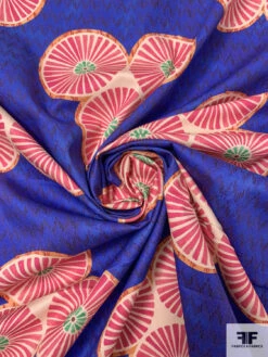 Pinwheel Printed Lightweight Stretch Cotton Twill - Indigo / Berry Pink / Orange / Bright Green 13 Pinwheel Printed Lightweight Stretch Cotton Twill - Indigo / Berry Pink / Orange / Bright Green -Fabrics And Fabrics Store 17839 2