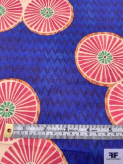 Pinwheel Printed Lightweight Stretch Cotton Twill - Indigo / Berry Pink / Orange / Bright Green 17 Pinwheel Printed Lightweight Stretch Cotton Twill - Indigo / Berry Pink / Orange / Bright Green -Fabrics And Fabrics Store 17839 6