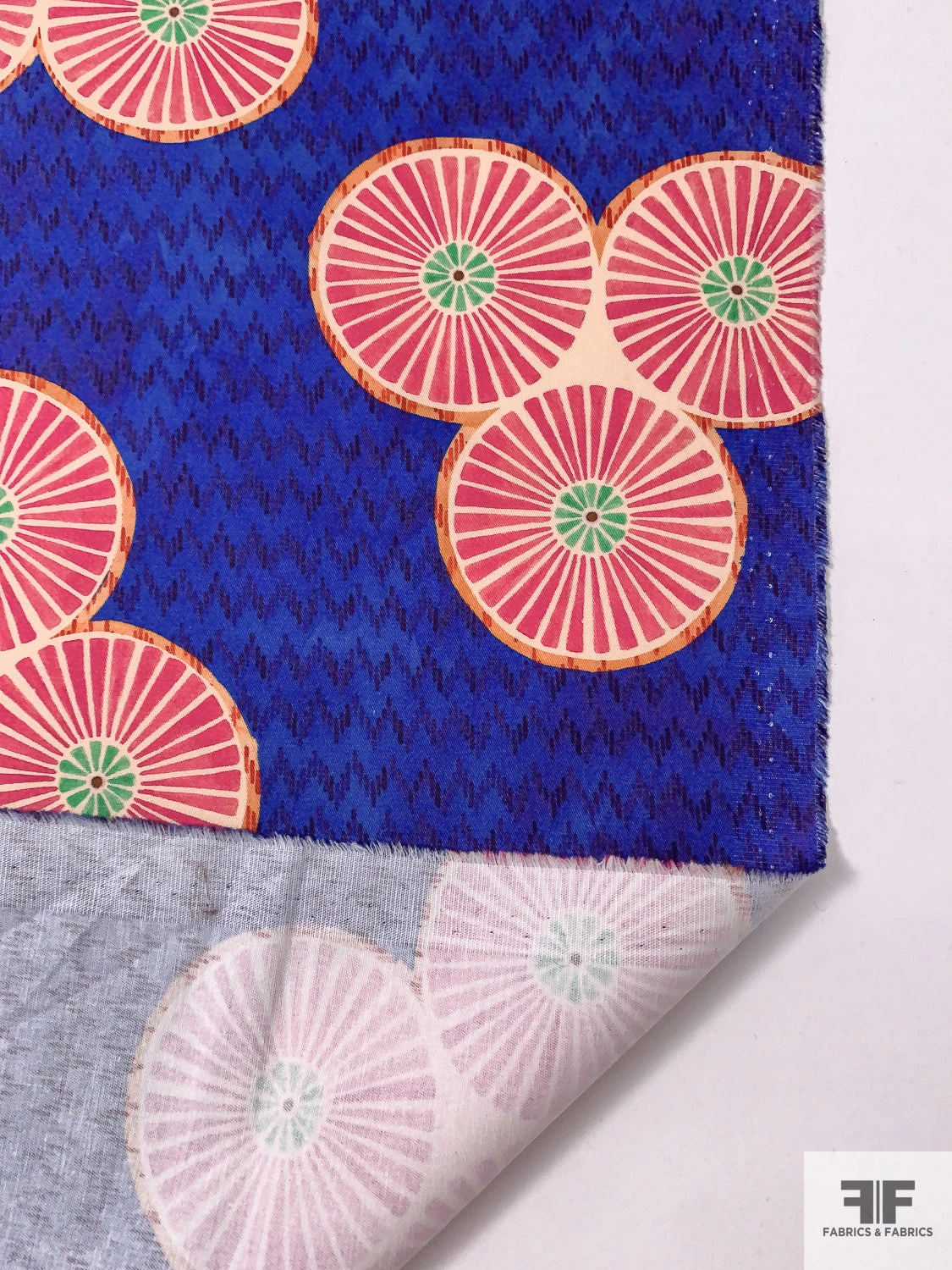 Pinwheel Printed Lightweight Stretch Cotton Twill - Indigo / Berry Pink / Orange / Bright Green 10 Pinwheel Printed Lightweight Stretch Cotton Twill - Indigo / Berry Pink / Orange / Bright Green - Image 8