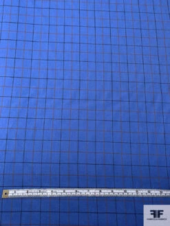 Made In England Small Windowpane Gabardine Wool Suiting - True Blue / Burnt Orange / Black 13 Made In England Small Windowpane Gabardine Wool Suiting - True Blue / Burnt Orange / Black -Fabrics And Fabrics Store 17926 5