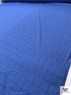 Made In England Small Windowpane Gabardine Wool Suiting - True Blue / Burnt Orange / Black 14 Made In England Small Windowpane Gabardine Wool Suiting - True Blue / Burnt Orange / Black -Fabrics And Fabrics Store 17926 8