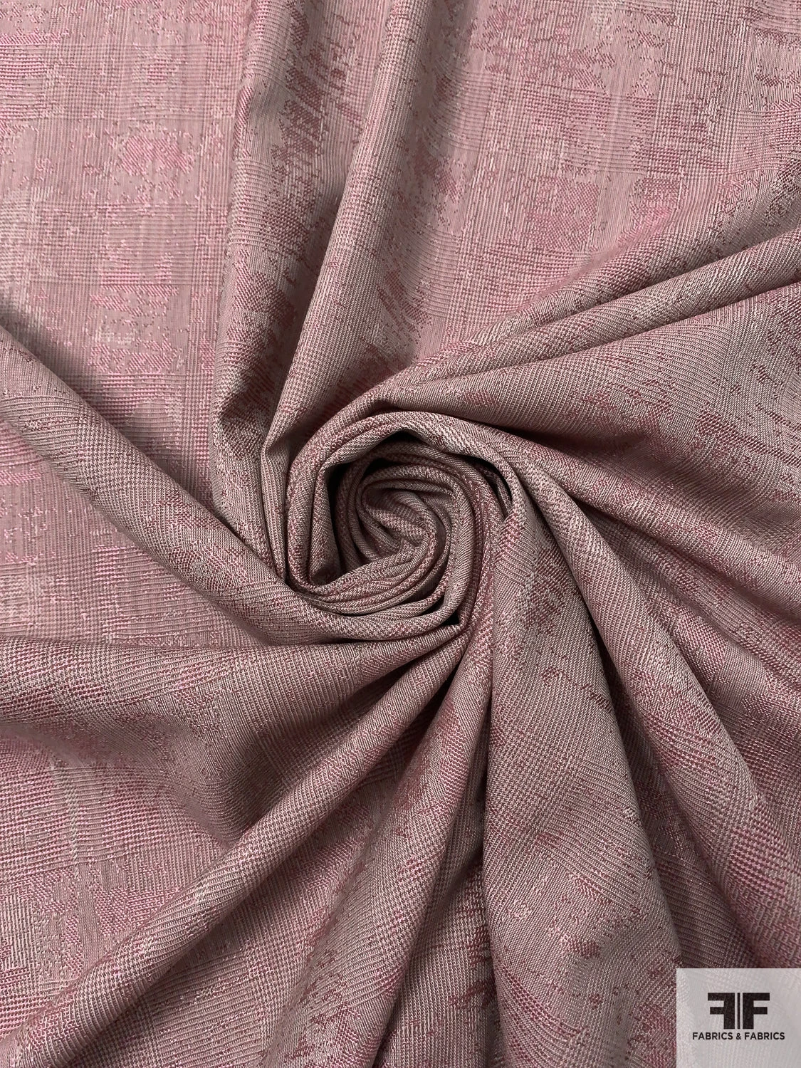 Fine Jacquard Glen Plaid Wool Suiting - Dusty Pink / Light Beige 6 Fine Jacquard Glen Plaid Wool Suiting - Dusty Pink / Light Beige - Image 4