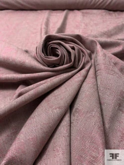 Fine Jacquard Glen Plaid Wool Suiting - Dusty Pink / Light Beige