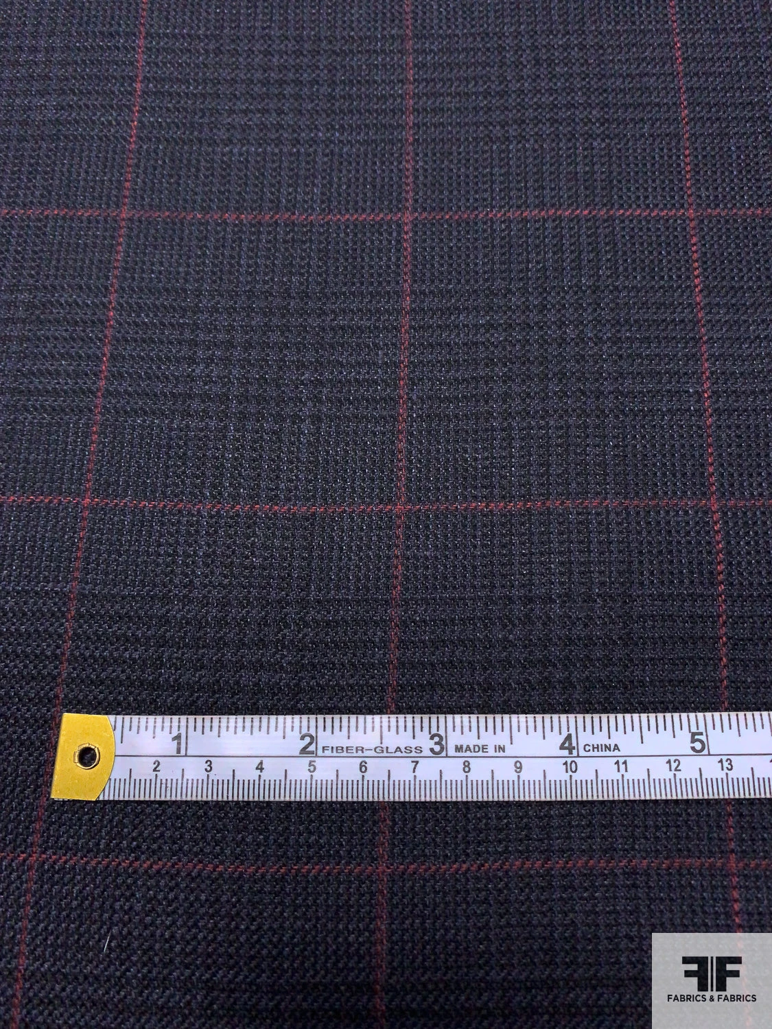 Glen Plaid Lightweight Windowpane Wool Blend Suiting - Navy / Cranberry / Black 9 Glen Plaid Lightweight Windowpane Wool Blend Suiting - Navy / Cranberry / Black - Image 7