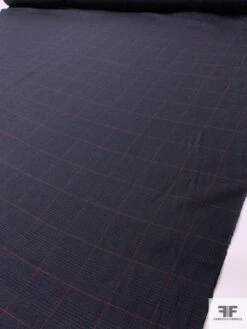 Glen Plaid Lightweight Windowpane Wool Blend Suiting - Navy / Cranberry / Black 18 Glen Plaid Lightweight Windowpane Wool Blend Suiting - Navy / Cranberry / Black -Fabrics And Fabrics Store 17962 8