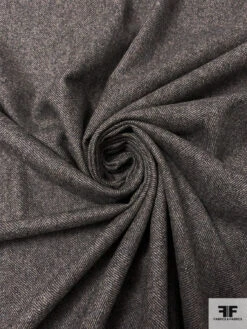 Herringbone Soft Brushed Wool Blend Flannel Suiting - Black / Taupe -Fabrics And Fabrics Store 17968 1