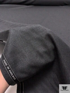 Made In England Super 120s Wool Suiting - Dark Grey