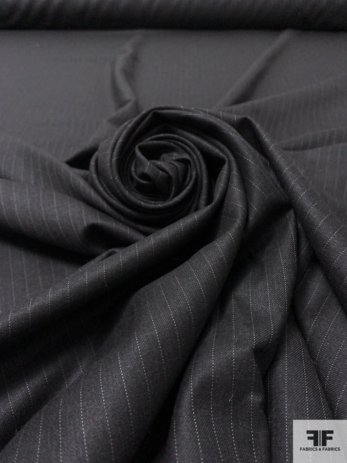 Made In England Super 130s Super Fine Merino Wool Suiting - Soft Black / White 7 Made In England Super 130s Super Fine Merino Wool Suiting - Soft Black / White - Image 5