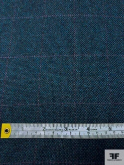 Made In England Windowpane Donegal Lambswool Suiting - Teal / Black / Violet 14 Made In England Windowpane Donegal Lambswool Suiting - Teal / Black / Violet -Fabrics And Fabrics Store 17987 4