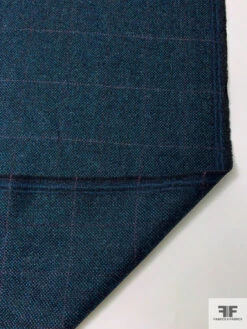 Made In England Windowpane Donegal Lambswool Suiting - Teal / Black / Violet