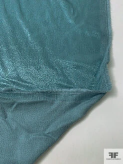 Italian Panné-Look Virgin Wool Blend Suiting - Aquamarine Blue -Fabrics And Fabrics Store 17990 5