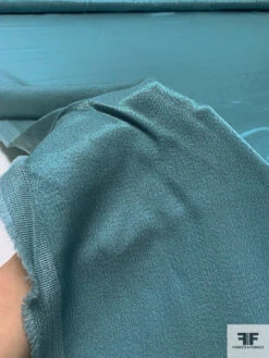 Italian Panné-Look Virgin Wool Blend Suiting - Aquamarine Blue -Fabrics And Fabrics Store 17990 7