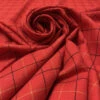 Windowpane Gabardine Wool Suiting - Red / Black / Yellow -Fabrics And Fabrics Store 18017 3