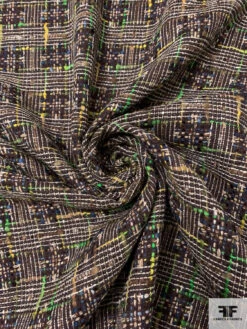 Italian Wool Blend Tweed Suiting - Brown / Green / Blue / Yellow -Fabrics And Fabrics Store 18026 1