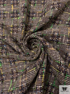 Italian Wool Blend Tweed Suiting - Brown / Green / Blue / Yellow -Fabrics And Fabrics Store 18026 2