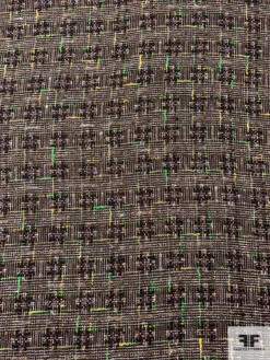 Italian Wool Blend Tweed Suiting - Brown / Green / Blue / Yellow -Fabrics And Fabrics Store 18026 4