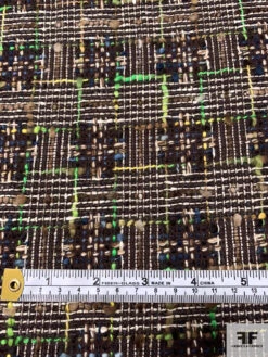 Italian Wool Blend Tweed Suiting - Brown / Green / Blue / Yellow -Fabrics And Fabrics Store 18026 6
