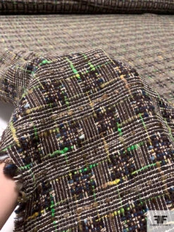 Italian Wool Blend Tweed Suiting - Brown / Green / Blue / Yellow -Fabrics And Fabrics Store 18026 9