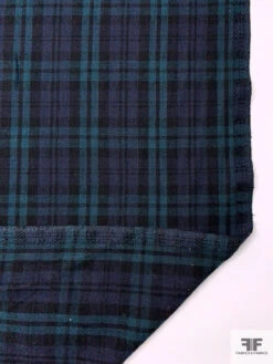 Plaid Plain-Weave Lightweight Wool Blend Suiting - Teal / Navy / Black 17 Plaid Plain-Weave Lightweight Wool Blend Suiting - Teal / Navy / Black -Fabrics And Fabrics Store 18028 7