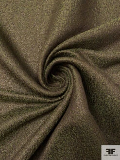 Italian Novelty Wool Blend Metallic Suiting - Pear Green / Brown -Fabrics And Fabrics Store 18032 1