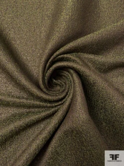 Italian Novelty Wool Blend Metallic Suiting - Pear Green / Brown -Fabrics And Fabrics Store 18032 2