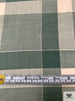 Italian Large-Scale Plaid Lightweight Wool Suiting - Sage Green / Light Beige -Fabrics And Fabrics Store 18036 6