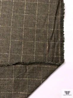 Italian Plaid Wool Suiting With Lurex Fibers - Earthy Green / Brown / Beige -Fabrics And Fabrics Store 18042 7