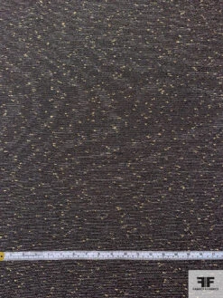 Italian Striped And Slubbed Novelty Tweed Suiting With Fused Back - Black / Gold / Off-White -Fabrics And Fabrics Store 18049 5