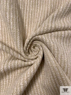 Italian Heavy Weight Jacket Weight Tweed With Metallic - Gold / Off-White 12 Italian Heavy Weight Jacket Weight Tweed With Metallic - Gold / Off-White -Fabrics And Fabrics Store 18051 2