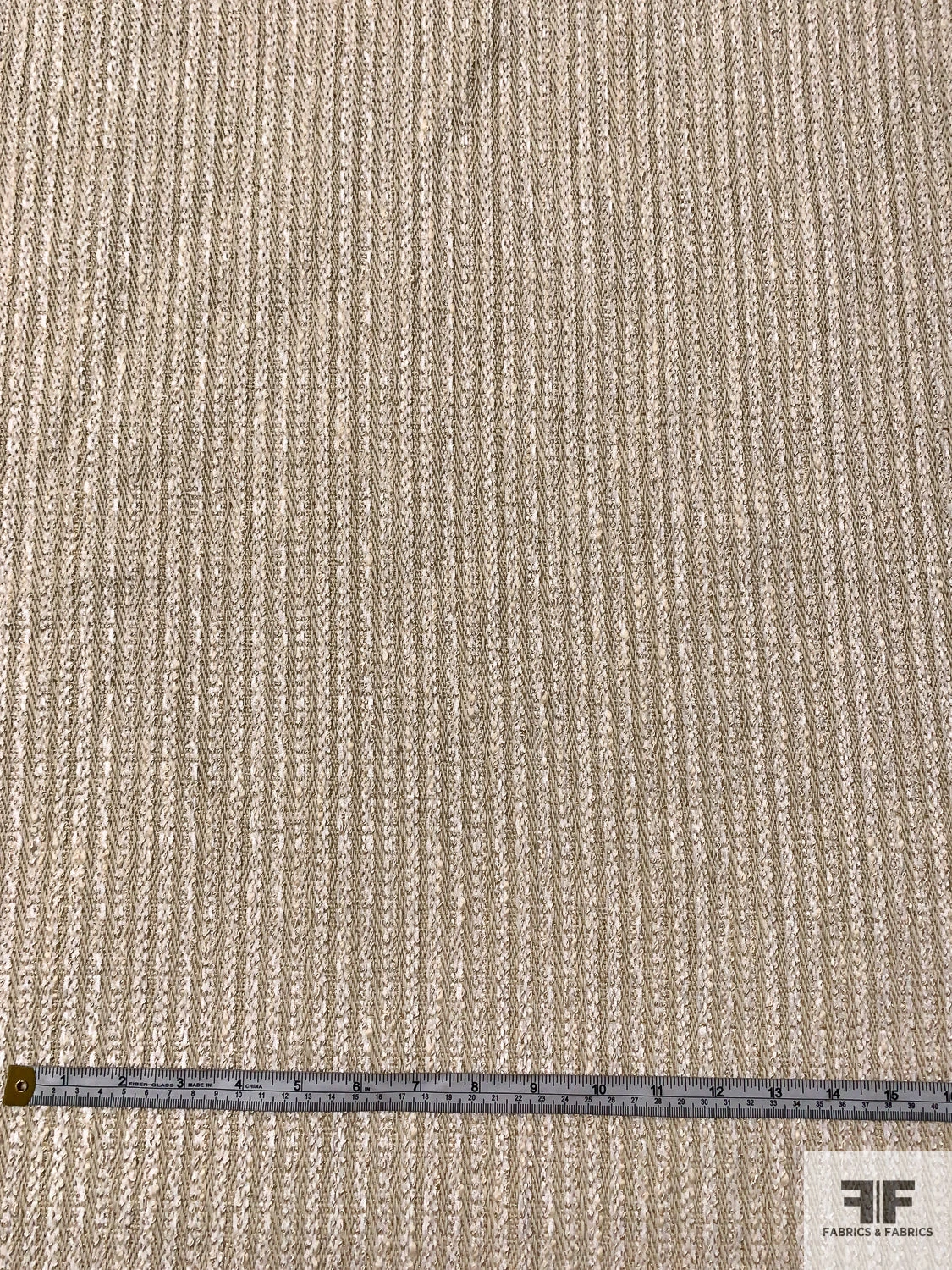 Italian Heavy Weight Jacket Weight Tweed With Metallic - Gold / Off-White 7 Italian Heavy Weight Jacket Weight Tweed With Metallic - Gold / Off-White - Image 6